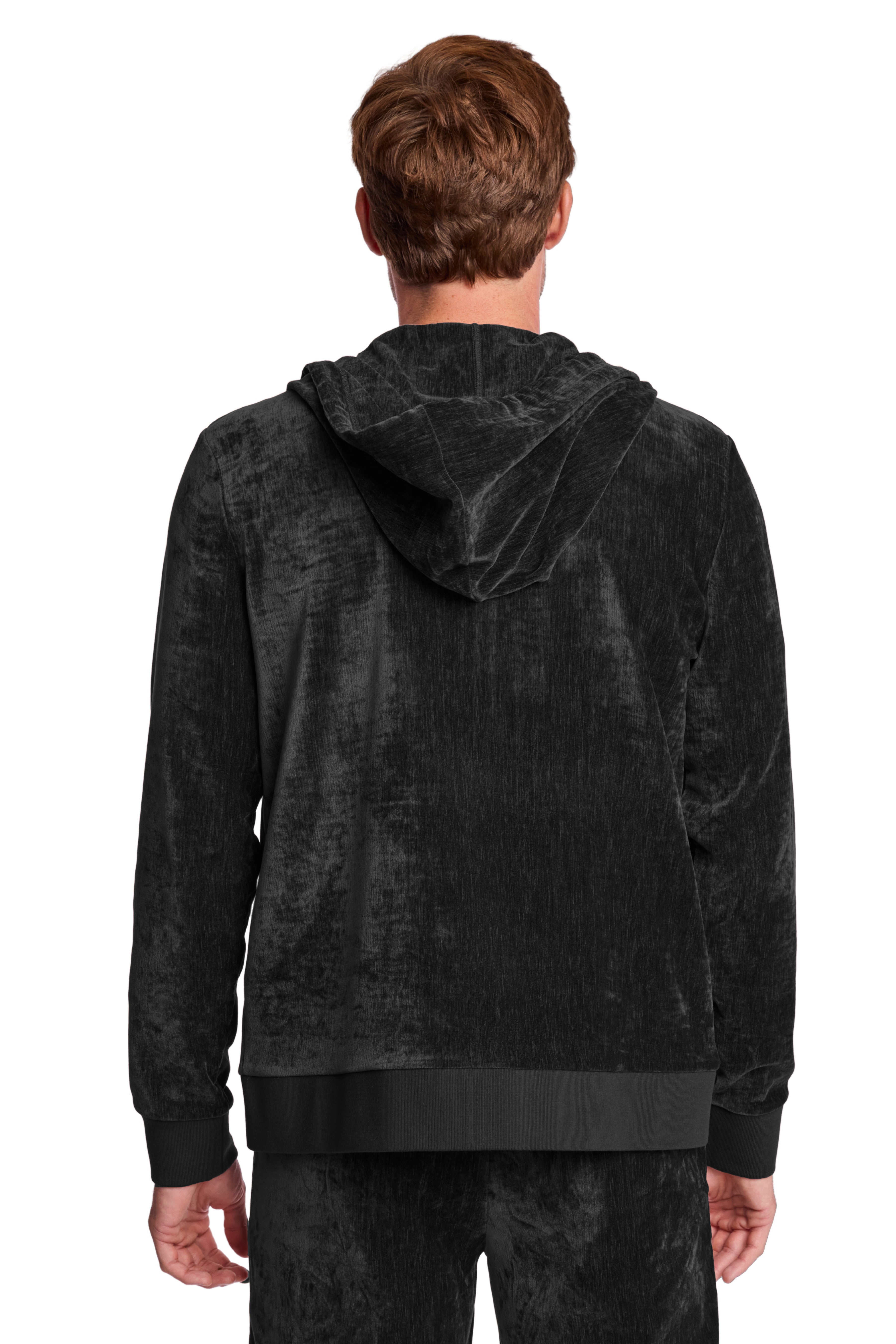 Velvet Zip-Up Hoody - Black Velvet