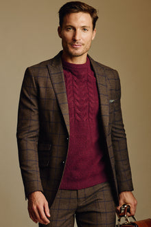 Ashton Peak Jacket - slim - Brown & Violet Windowpane