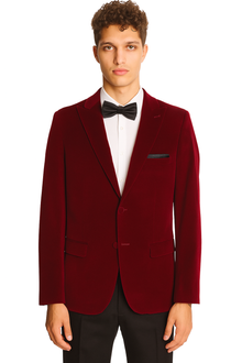  Kyle Big Peak Tux Jacket - slim - Bordeaux Velvet