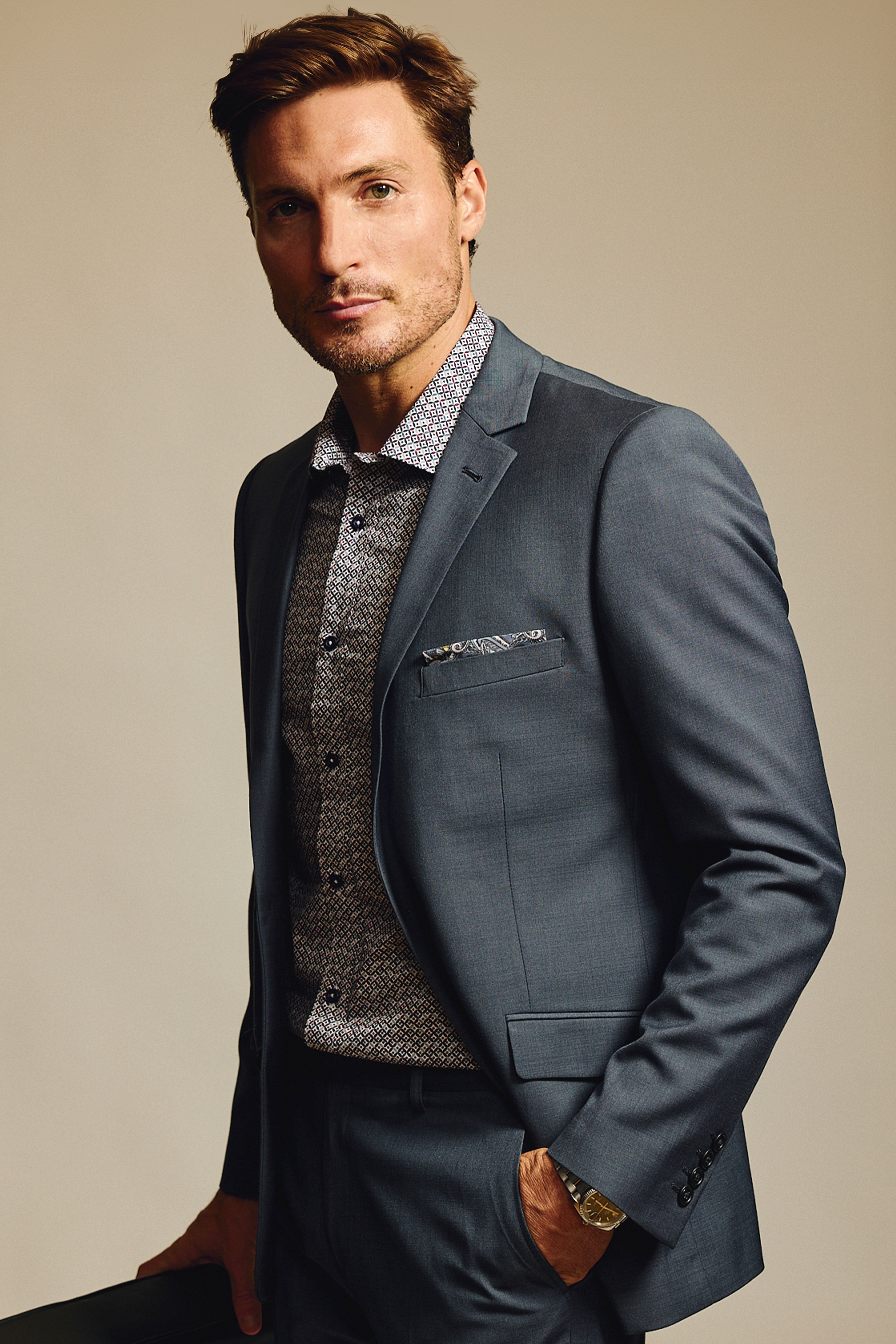 Dover Notch Jacket - slim - Dark Grey Blue