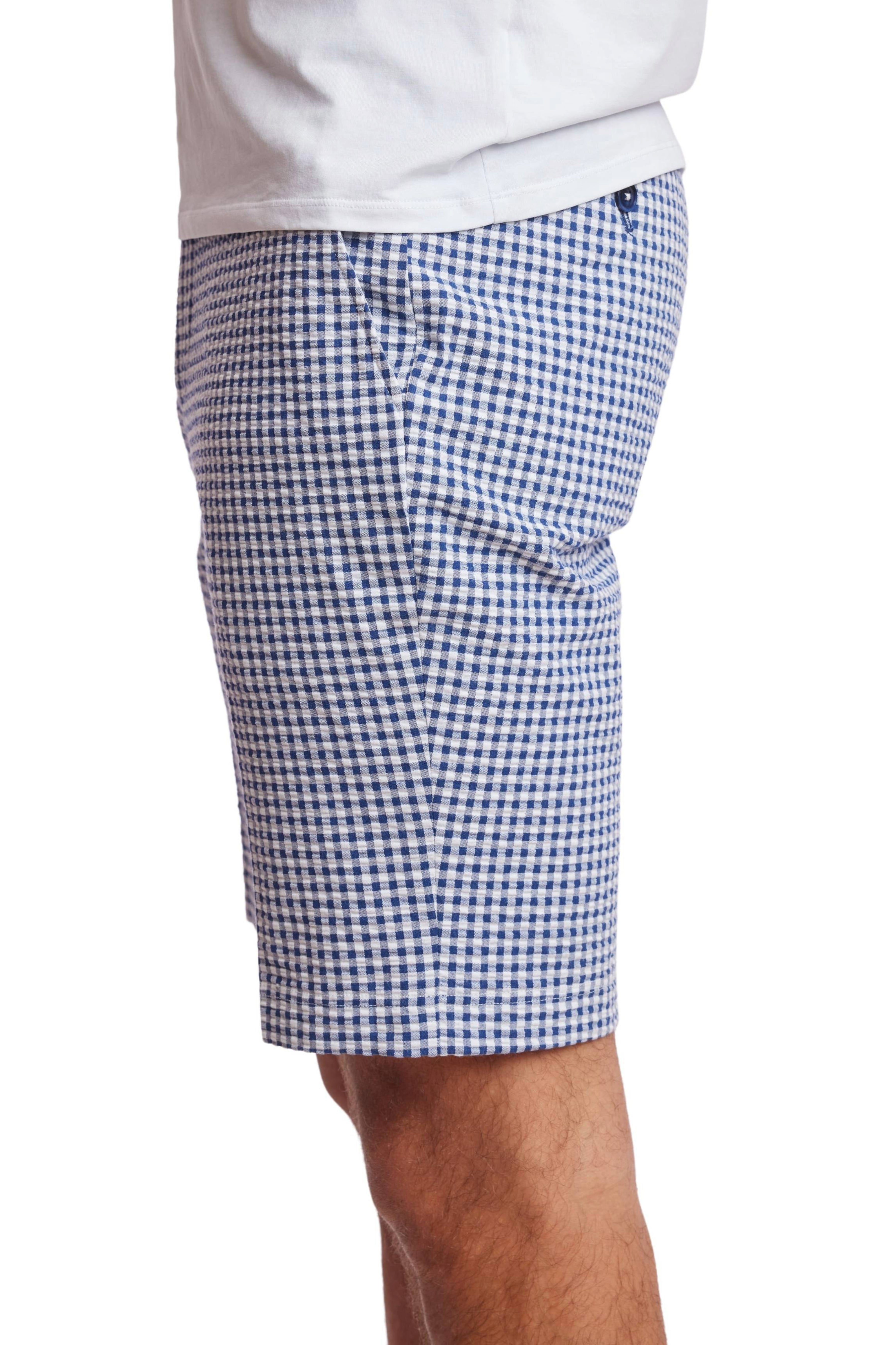 Fairview Shorts - slim - Navy Wht Seersucker Gingham