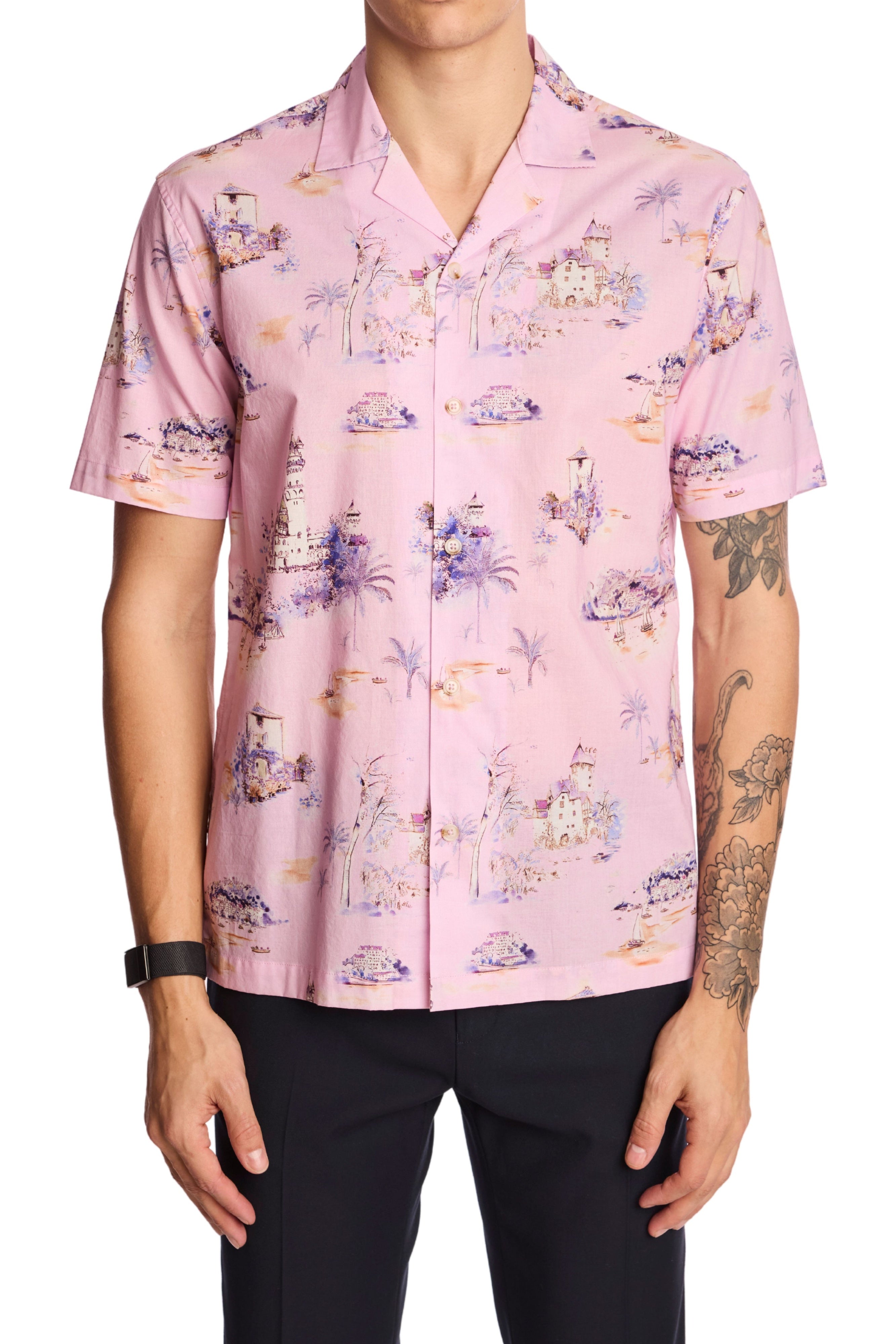 Camp Collar Shirt - Pink Summer Island