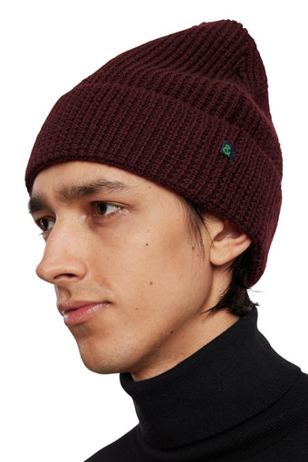 Cam Waffle Beanie - Deep Wine